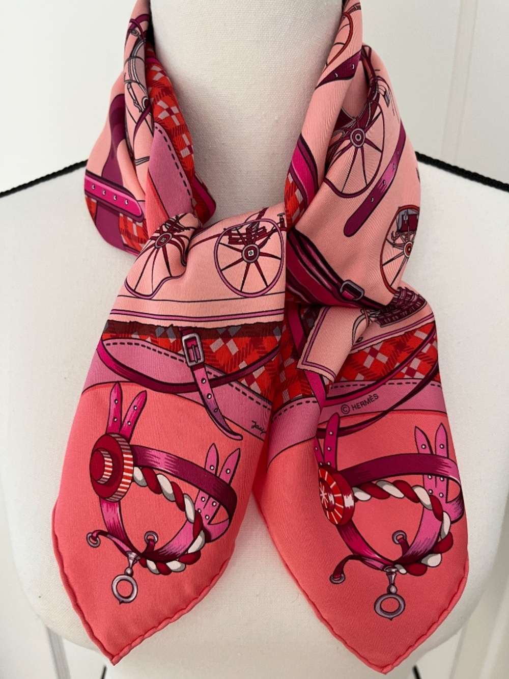 VINTAGE Hermes "Les Voitures Nouvelles" 100% Silk Scarf Bandana